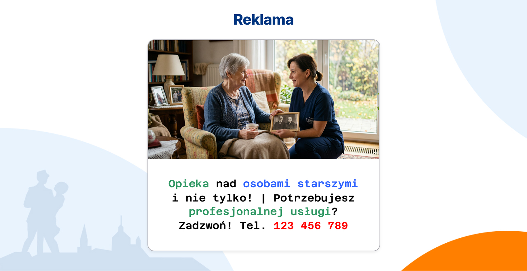 Zrzut ekranu reklamy drobnej plus zdjęcie